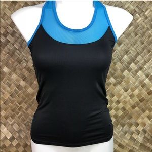 Lucky in Love XS 0-2 Solid Blue Black Tank Top